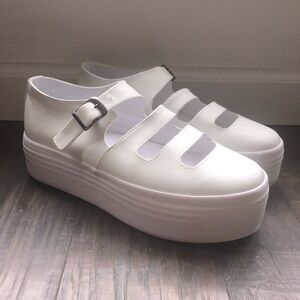 EUC Jeffrey Campbell White Platform Mary Jane Sneaker 8.5